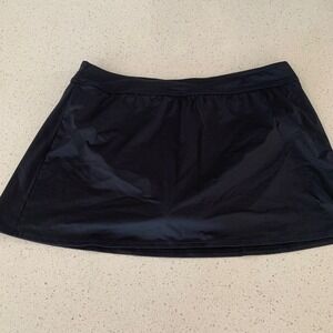 Lands End Black Swim Skirt with Built-in Brief 18W 522876 Plus Size Swimwear